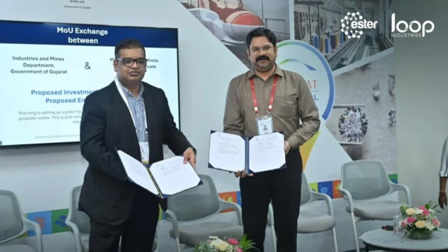 We’re excited to announce that Ester Loop Infinite Technologies Pvt. Ltd. (ELITe), our joint venture with Loop Industries, Canada, has signed an MoU with the Government of Gujarat to set up a greenfield chemical recycling facility for polyester waste in Bharuch, Gujarat - with a proposed investment of ₹1,600 crore.

Designed to convert post-consumer and post-industrial polyester waste into high-quality recycled raw materials, the facility will produce approximately 70,000 tonnes of rDMT, 23,000 tonnes of rMEG, and 70,000 tonnes of rPET resin annually, reducing greenhouse gas emissions by ~81% compared to virgin PET production. 

Read more. Link in bio.

#EsterIndustries #MOU #ELITe #CircularEconomy #ChemicalRecycling