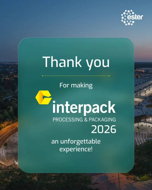 Seven days. Countless conversations. Endless possibilities.

Thank you to everyone who visited the Ester stand at Interpack 2026 and made this journey truly memorable. From insightful discussions and new connections to shared ideas around the future of sustainable packaging, every interaction meant a lot to us.

We’re grateful for the opportunity to connect, collaborate, and learn alongside industry leaders and partners from across the globe. Until next time, thank you for being a part of the Ester experience at Interpack 2026.

#ThankYou #EsterIndustries #Interpack2026 #PackagingInnovation #SustainablePackaging