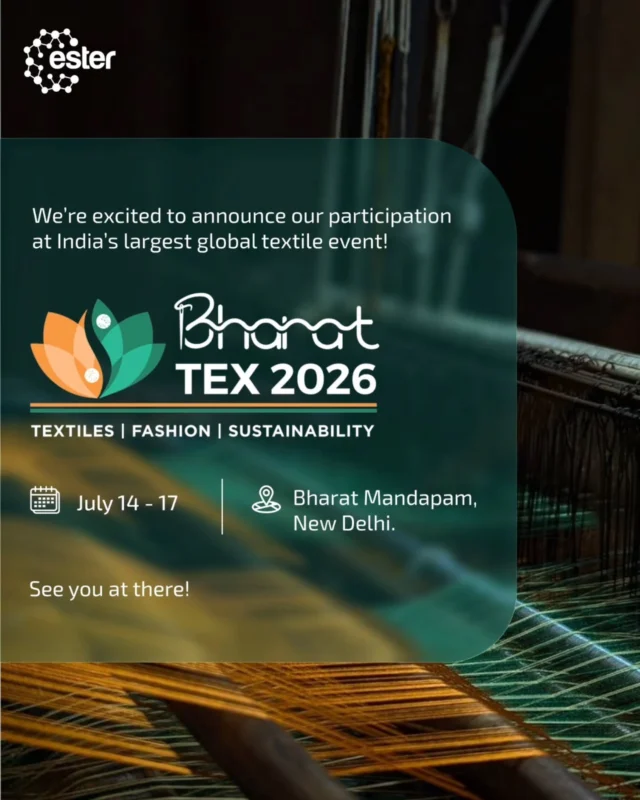 We're excited to announce our participation at Bharat Tex 2026, India's largest global textile event.

📍 Bharat Mandapam, New Delhi
📅 14–17 July 2026

As the textile industry comes together to explore innovation, collaboration, and the future of manufacturing, we're looking forward to being part of the conversation.

At the event, we'll be showcasing our Specialty Polymers and Polyester Films solutions that support performance, innovation, and sustainability across textile applications.

We look forward to connecting with industry leaders, partners, and innovators from around the world. See you at Bharat Tex 2026.

Explore our Specialty Polymers and Polyester Films solutions. Link in bio.

#EsterIndustries #BharatTex2026 #TextileInnovation #SpecialtyPolymers #PolyesterFilms